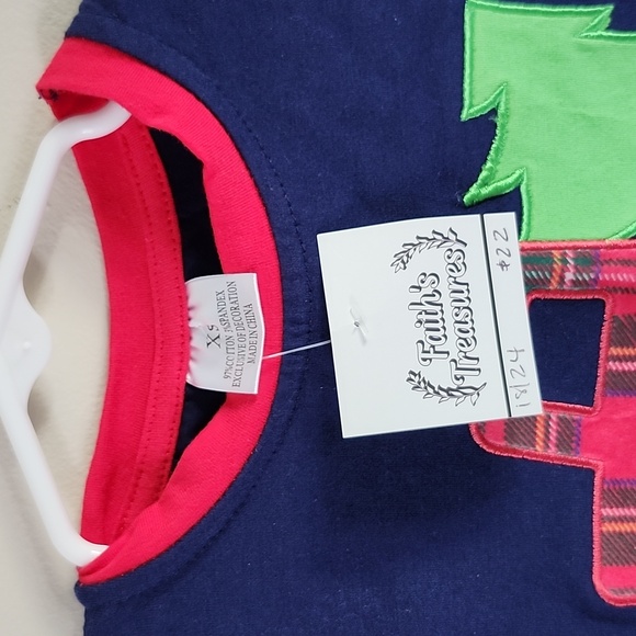 NWT Boys Navy Truck with Tree Holiday Lounge set 18-24 months / XS - Picture 3 of 5